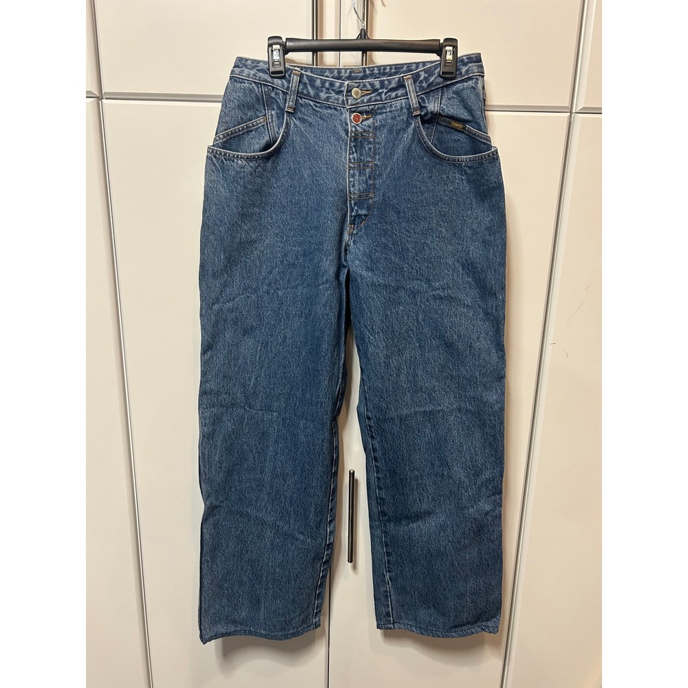 Vintage Edwin Jeans‎ Blue Denim High Waisted Straight Leg Rare Button Fly Medium